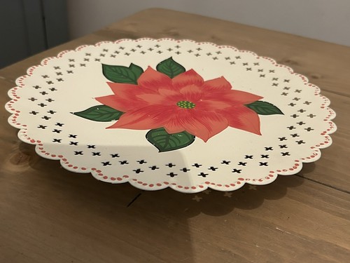 Vintage cream enamel - vintage, lacework