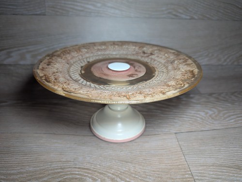 Vintage cake stand amber - vintage,