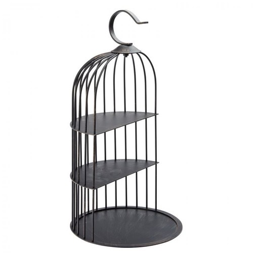 Tier vintage black birdcage - 3,